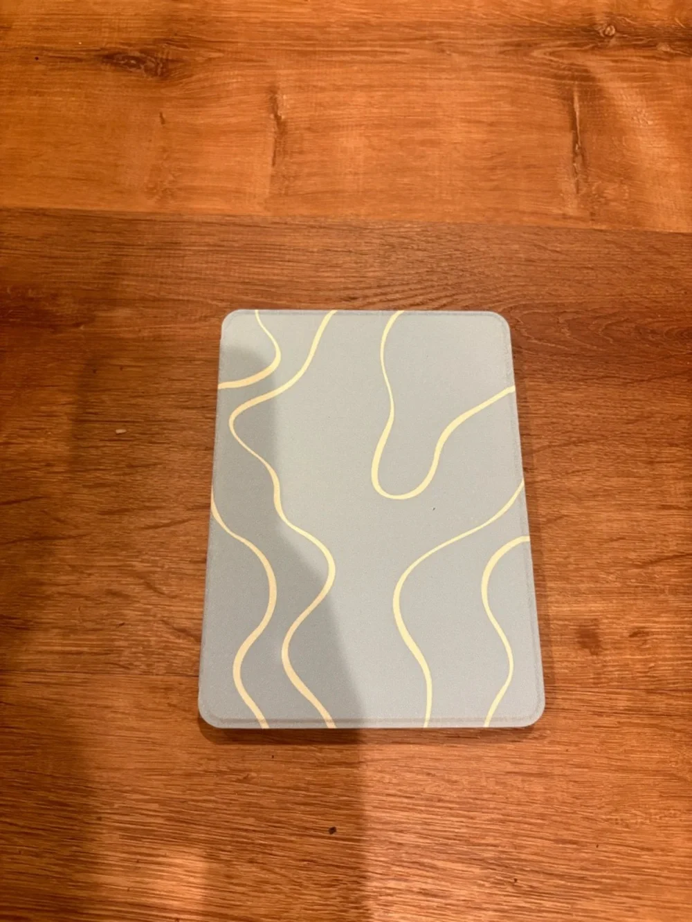 Blue eReader Case with Cream Wavy Lines